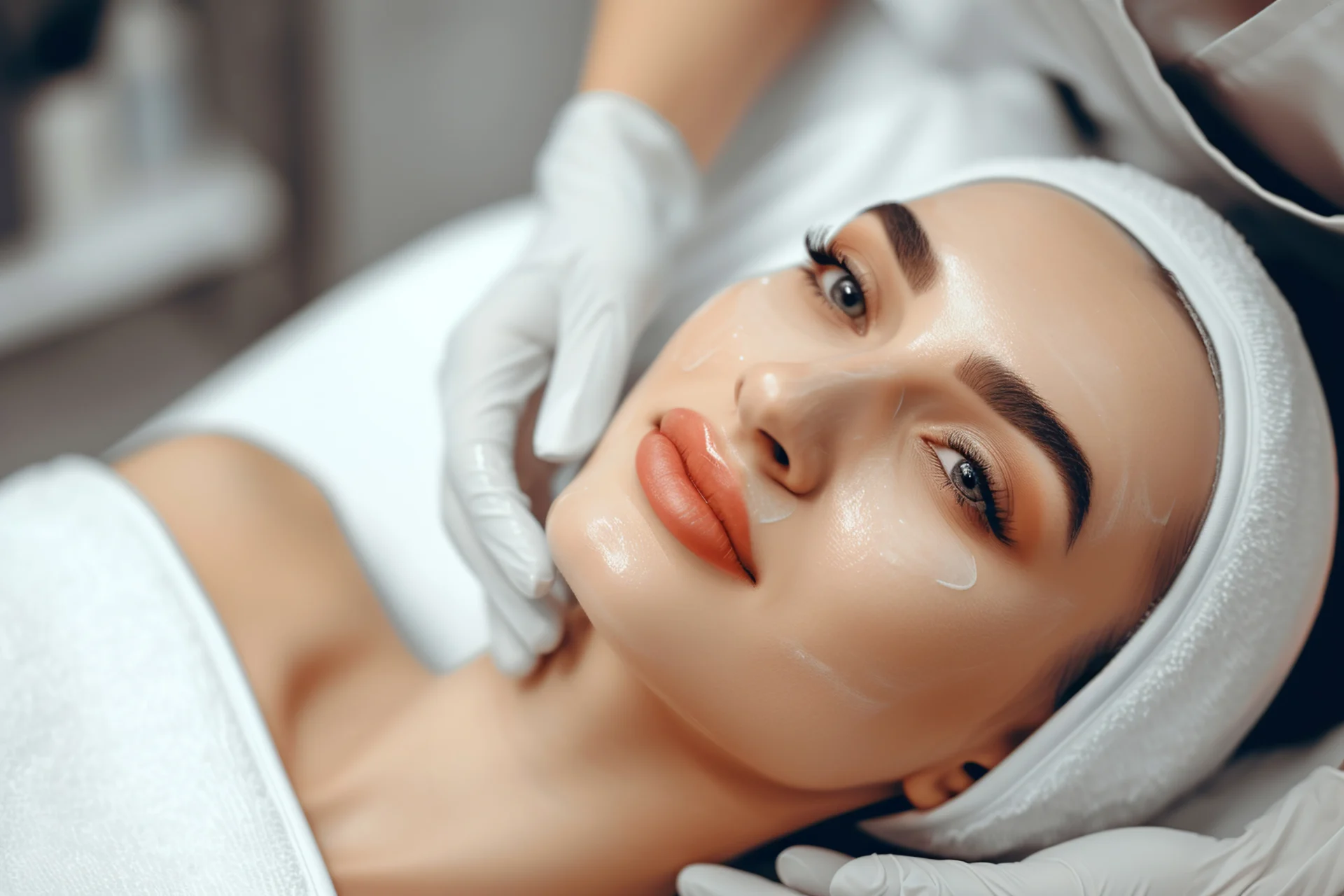 Woman receiving luxurious facial massage in Yardley, PA at Glo Derma